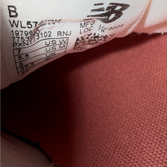 New Balance 574 White Reflection w/ Rose Sugar Women's Sneakers Sz 7 - Picture 5 of 6